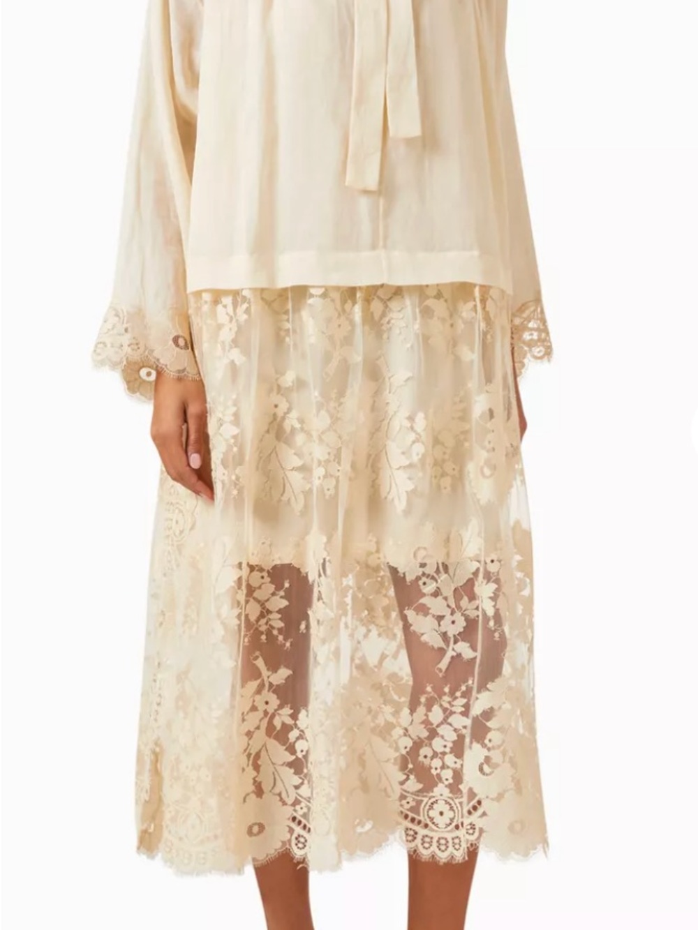 Zimmermann luminosity midi shirt dress lace